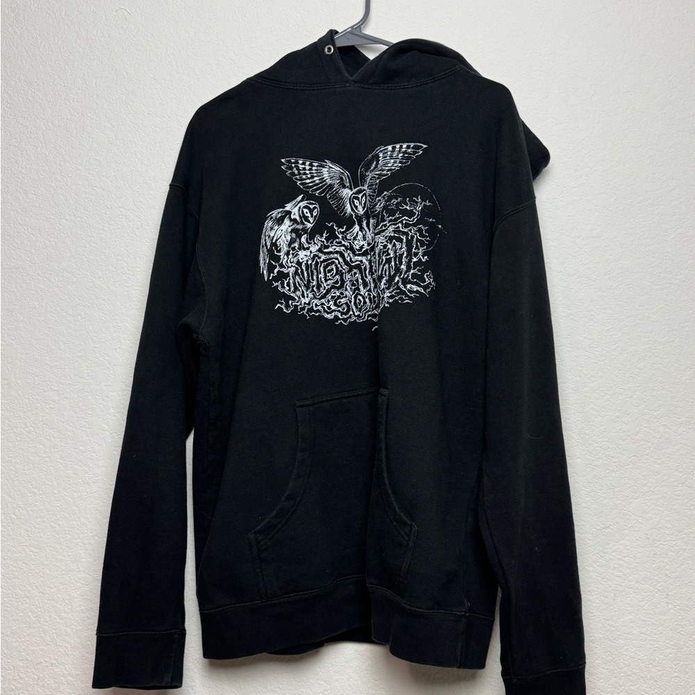 Night Owls Sound Black Graphic Hoodie